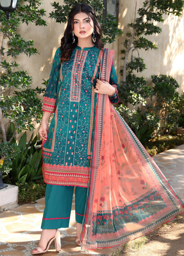 Shirley By MTF Embroidered Digital Lawn 3 Piece Unstitched Suit MTF24SEDPL-02