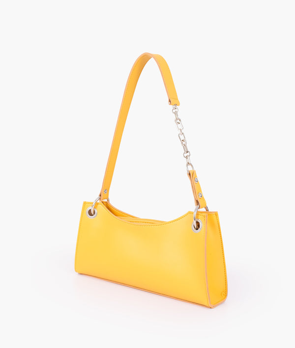 RTW - Yellow elongated chain handle purse