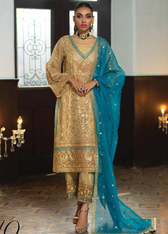 Zainab Chottani Embroidered Organza Suits Unstitched 3 Piece ZC21WF Amineh 10 "Wedding Collection"