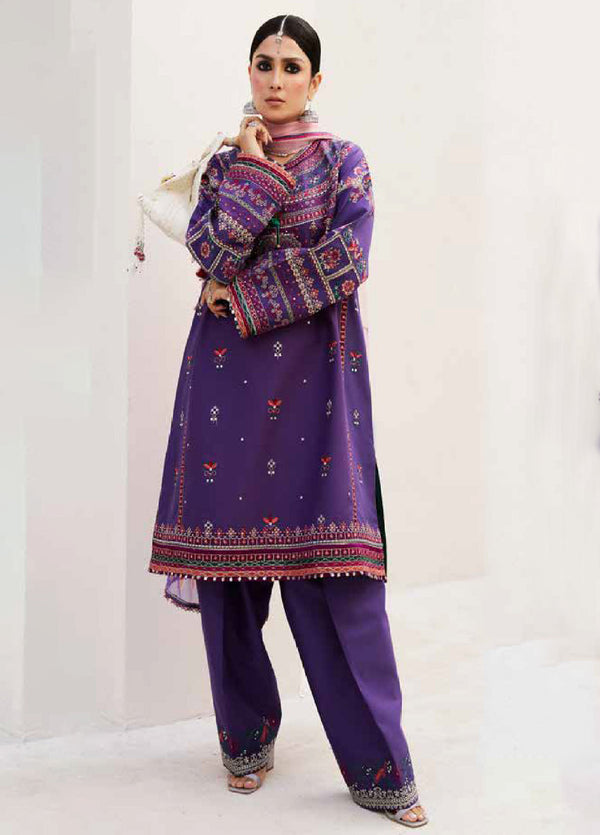 Zara Shahjahan Spring Embroidered Lawn 3 Piece Unstitched Suit ZSJ24SS-7B LAMIA