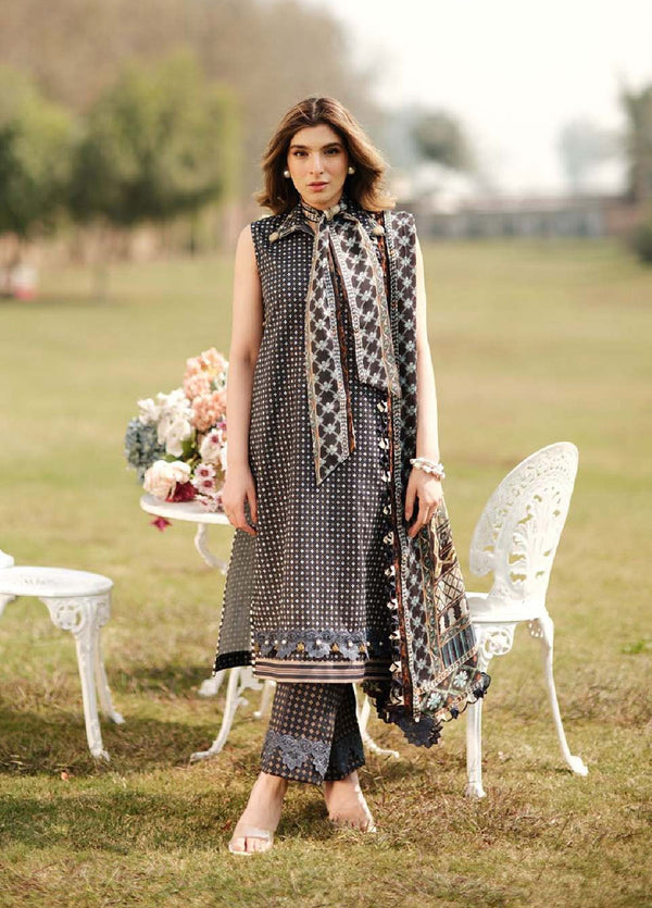 Zarqash Embroidered Luxe Lawn 3 Piece Unstitched Suit ZQ24LL 02