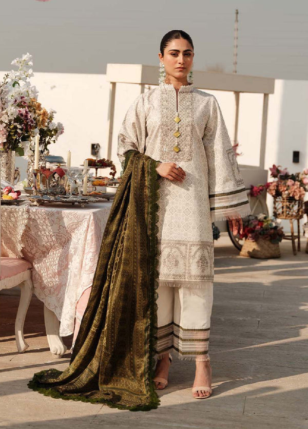 Zarqash Embroidered Luxe Lawn 3 Piece Unstitched Suit ZQ24LL 09