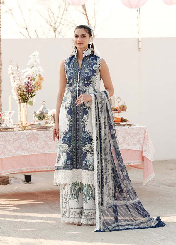 Zarqash Embroidered Luxe Lawn 3 Piece Unstitched Suit ZQ24LL 10