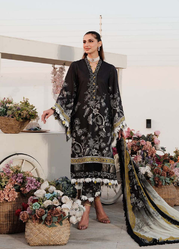 Zarqash Embroidered Luxe Lawn 3 Piece Unstitched Suit ZQ24LL 14