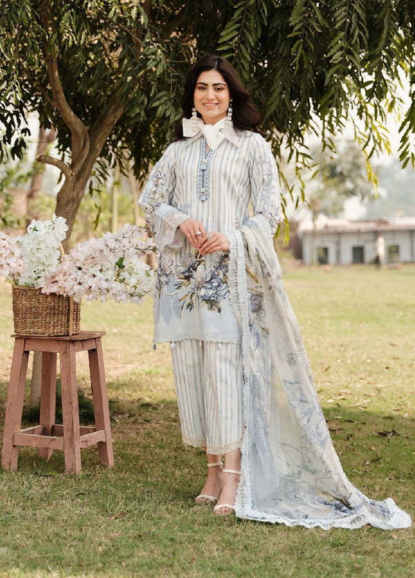 Zarqash Embroidered Luxe Lawn 3 Piece Unstitched Suit ZQ24LL 15